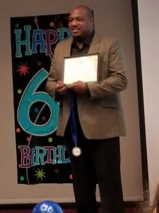 Pastor Charles Lee-Johnson accepting a Certificate of Appreiciation for is radio show - TurnYour Mess Into A Message (1)